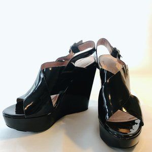 BCBGeneration Imana Patent Strappy Wedges